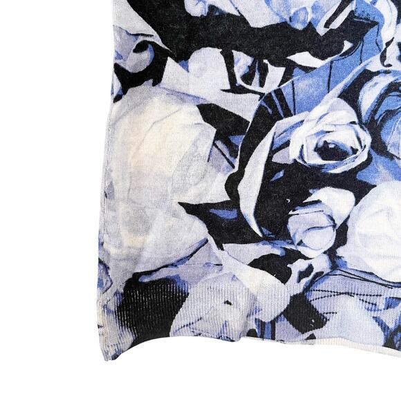 Escada Sport Ocean Abstract Floral Wool Sleeveless Scoop Neck Sweater Size S - Picture 3 of 8